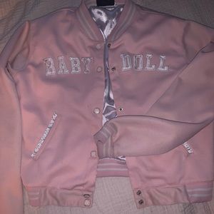 Pink letterman jacket
